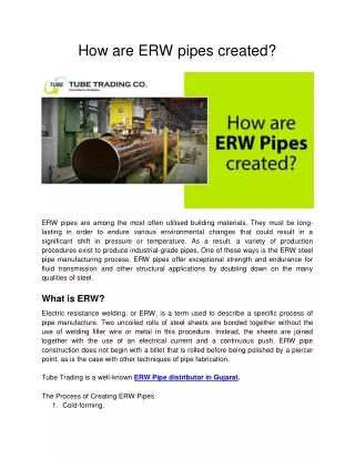 how are erw pipes created