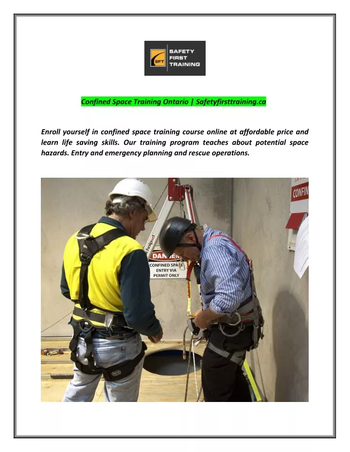 confined space training ontario