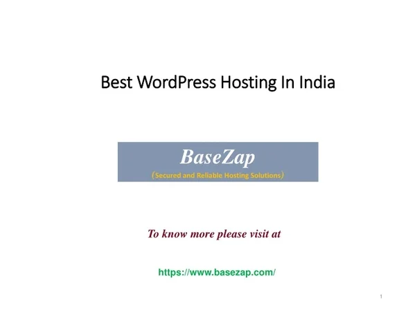 Best WordPress Hosting In India