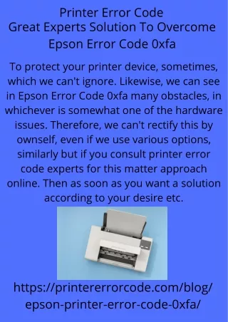 printer error code
