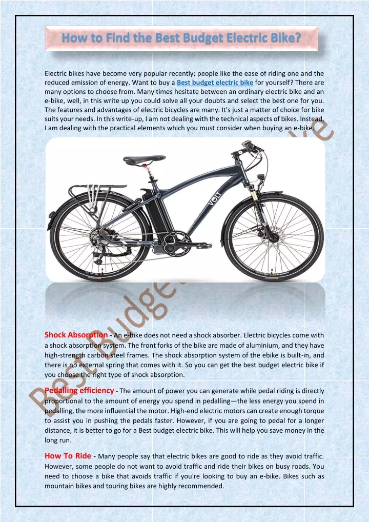 how to find the best budget electric bike