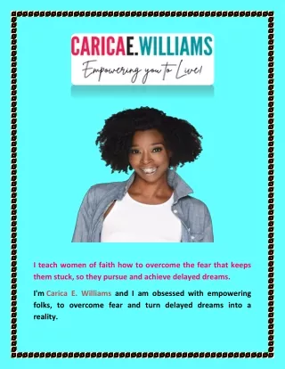 Overcoming the Fear Workbook by Carica E. Williams