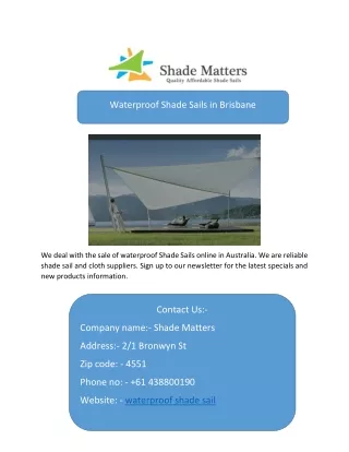 waterproof shade sails in brisbane