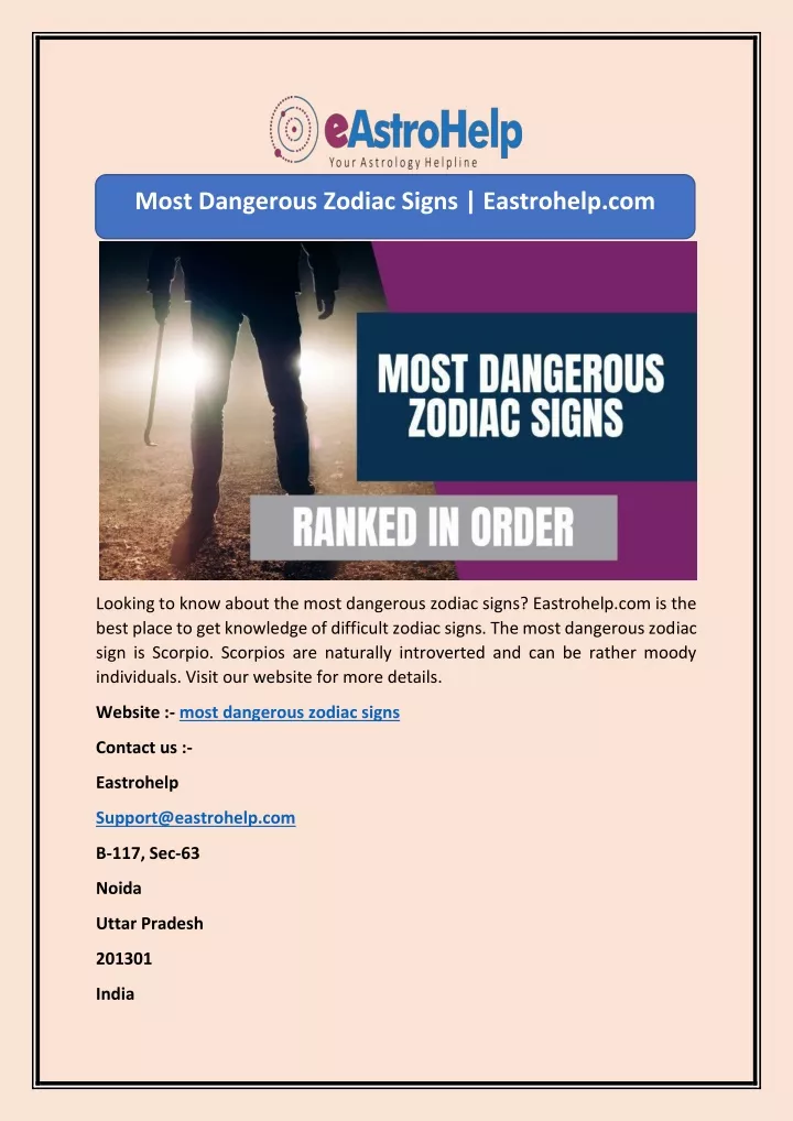 most dangerous zodiac signs eastrohelp com