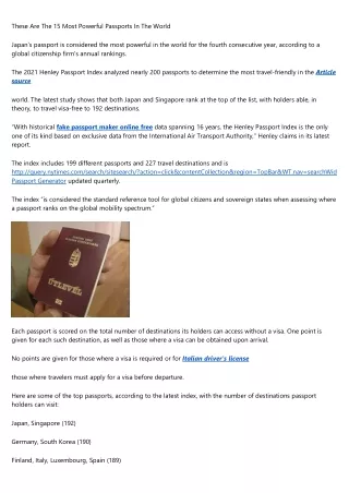 these are the 15 most powerful passports