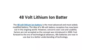 48 volt lithium ion batter