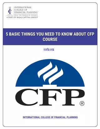 5 Basic Things You Need to Know About CFP Course