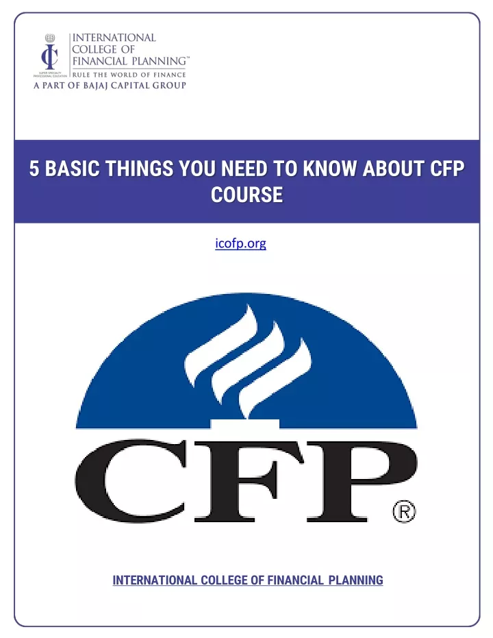 5 basic things you need to know about cfp course