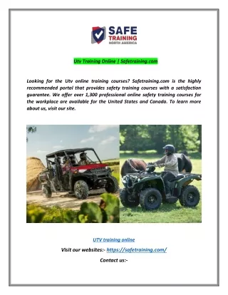 utv training online safetraining com