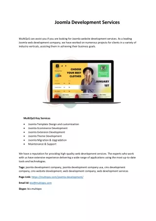 Joomla Development Services MultiQoS