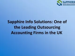 Sapphire Info Solutions One of the Leading Outsourcing Accounting Firms in the U