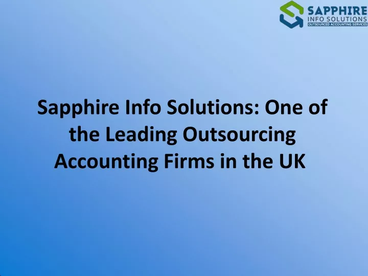 sapphire info solutions one of the leading