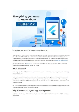 Everything You Need To Know About Flutter 2.2