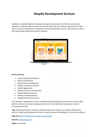 Shopify Development Services MultiQoS