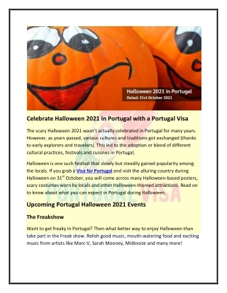 Celebrate Halloween 2021 in Portugal with a Portugal Visa