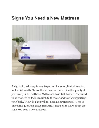 signs you need a new mattress