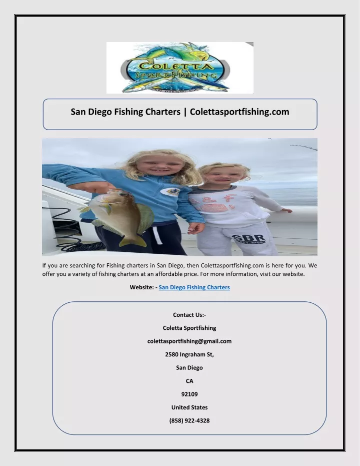 san diego fishing charters colettasportfishing com