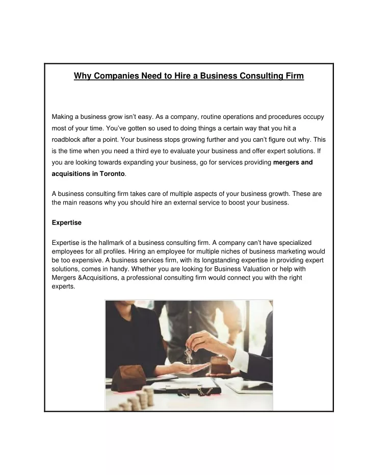 why companies need to hire a business consulting