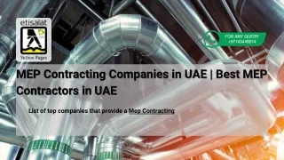 MEP Contracting Companies in UAE | Best MEP Contractors in UAE