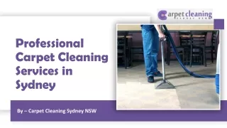 Professional Carpet Cleaning Services in Sydney