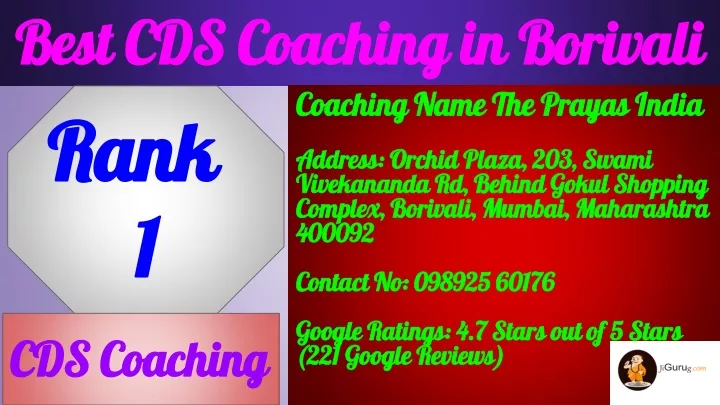 best cds coaching in borivali