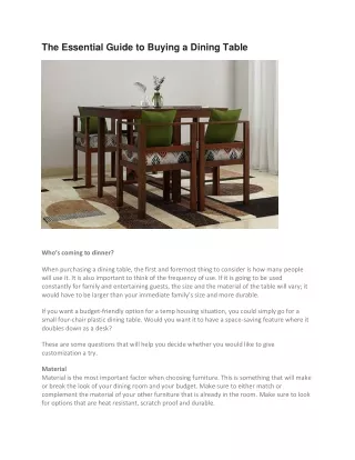 the essential guide to buying a dining table