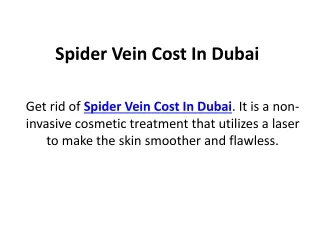 spider vein cost in dubai