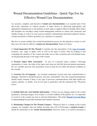 wound documentation guidelines quick tips