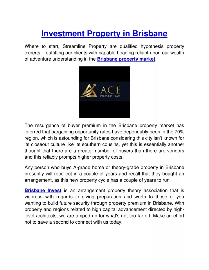 investment property in brisbane