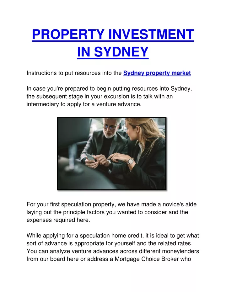 property investment in sydney