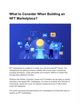 what to consider when building an nft marketplace