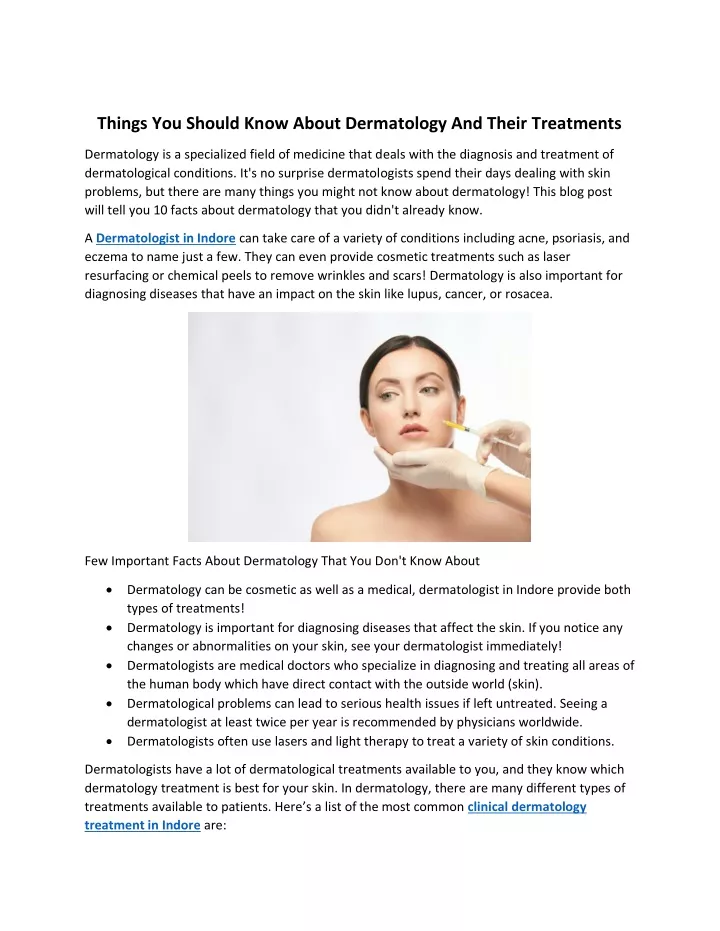 things you should know about dermatology