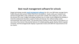 best result management software for schools
