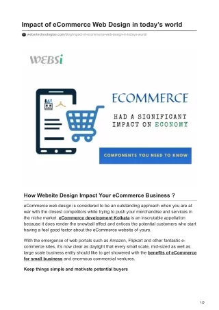 Impact of eCommerce Web Design in todays world