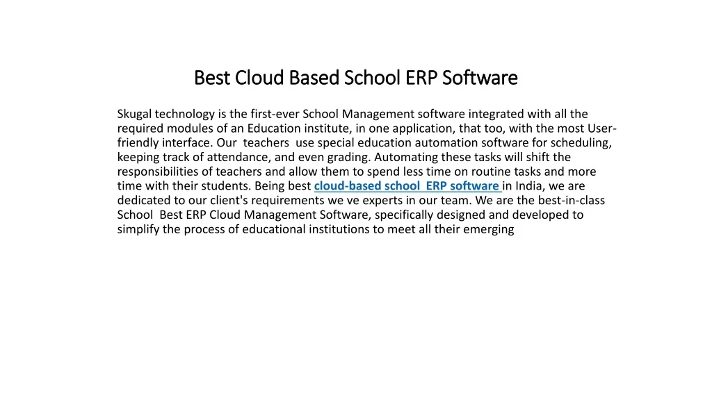 PPT - Best Cloud Based School ERP Software PowerPoint Presentation ...