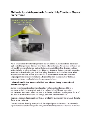 methods by which products scents help you save