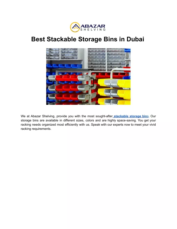 best stackable storage bins in dubai