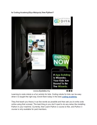 is coding academy diya malaysia free python