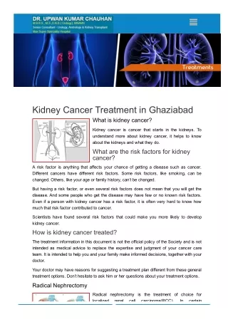 Best kidney cancer treatment in ghaziabad