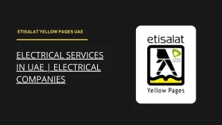 Electrical Services in UAE | Electrical Companies