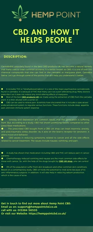 cbd and how it helps people