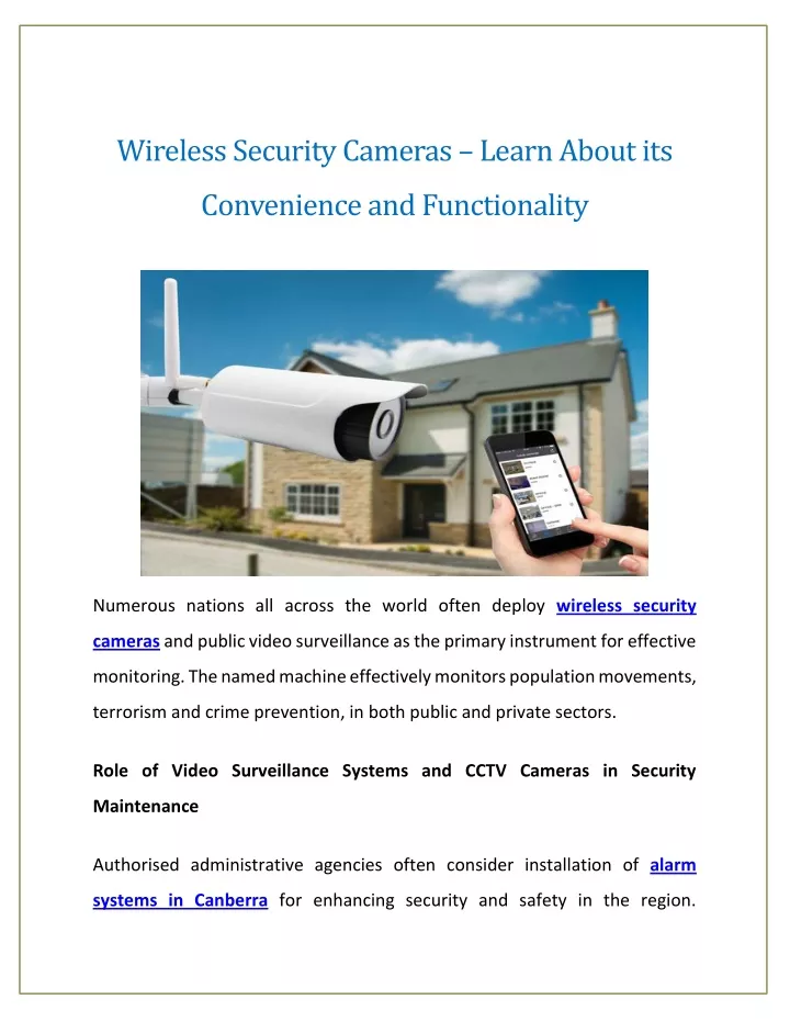 wireless security cameras learn about its