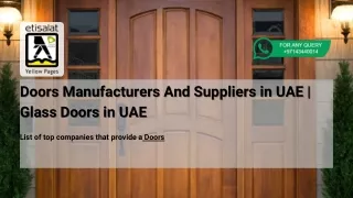 Doors Manufacturers And Suppliers in UAE | Glass Doors in UAE