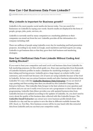 how can i get business data from linkedin