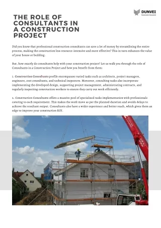 the role of consultants in a construction project