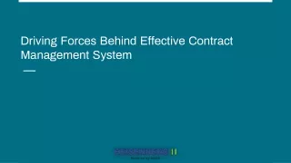 Driving Forces Behind Effective Contract Management