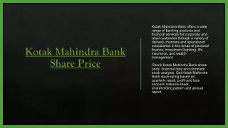 kotak mahindra bank share price