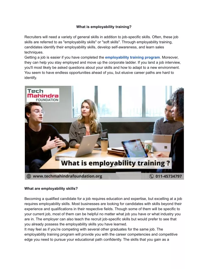 what is employability training