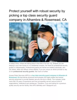 protect yourself with robust security by picking