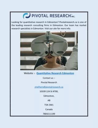 Quantitative Research Edmonton | Pivotalresearch.ca